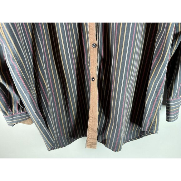 Taylor Byrd Button Down Striped Shirt, Men’s Size XL, Pattern Inner Collar - Picture 4 of 13